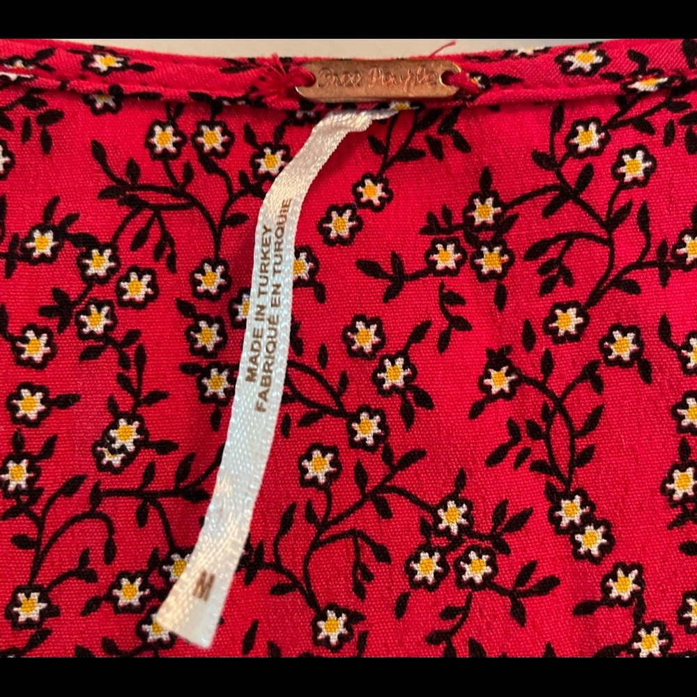 Free people red blouse - Picture 3 of 4